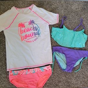 STUNNING JUSTICE BIKINI AND RASHGUARD SWIM SET